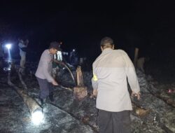Dengan Sigap Kapolsek Kota Baru Pimpin Ground Cek dan Pemadaman Karhutla
