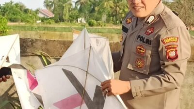 Polsek Pontianak Barat Beserta Tiga Pilar Gelar Razia Layangan, Cegah Korban Benang Layangan.