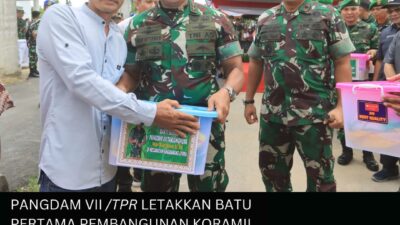 Pangdam XII/Tpr Letakkan Batu Pertama Pembangunan Koramil Singkawang Utara dan Beri Makan Bergizi Gratis Para Pelajar