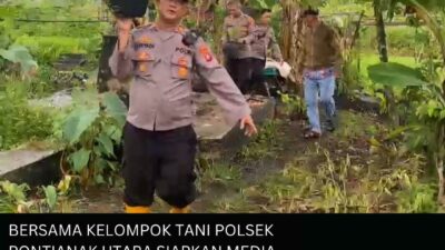 Bersama Kelompok Tani Polsek Pontianak Utara Siapkan Media Tanam Dan Bibit Tanaman Sukseskan Program Ketahanan Pangan