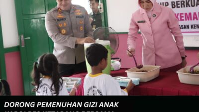 Dorong Pemenuhan Gizi Anak, Kapolres Ketapang Bersama Ketua Bhayangkari Cabang Ketapang Gelar Uji Coba Makan Bergizi Gratis