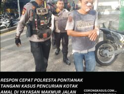 Respon Cepat Polresta Pontianak Tangani Kasus Pencurian Kotak Amal di Yayasan Makmur Jalan Gajah Mada