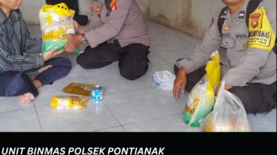 Unit Binmas Polsek Pontianak Timur Jelang Ramadhan berbagi bersama warga disabilitas binaanya