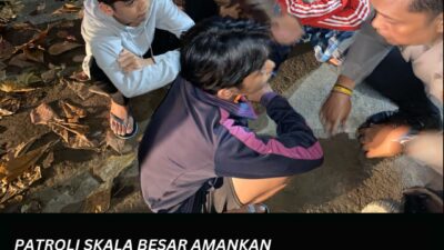Patroli Skala Besar Amankan dan Beri Himbauan kepada Bocah yang Hendak Perang Sarung di Jln WR Supratman