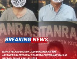 Empat Pelaku Diduga Judi Diamankan Tim Jatanras Sat Reskrim Polresta Pontianak dalam Operasi Pekat Kapuas 2025