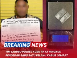 Tim Labubu Polres Kubu Raya Ringkus Pengedar Sabu, Satu Pelaku Kabur Lompat ke Sungai