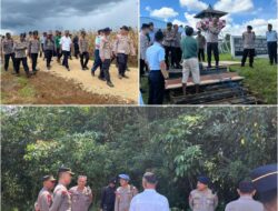 Dansatbrimob Polda Kalbar bersama dengan pejabat utama Polda Kalbar damping Wakapolda Kalbar melakukan pengecekan dilokasi panen raya jagung kuartal II.