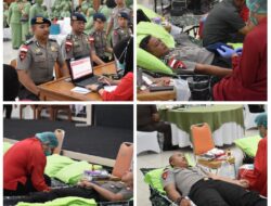 Satbrimob Polda Kalbar Berpartisipasi Didalam Kegiatan Donor Darah.