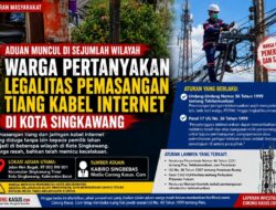 Aduan Muncul di Sejumlah Wilayah, Warga Pertanyakan Legalitas Pemasangan Tiang Kabel Internet di Kota Singkawang