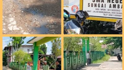 Jalan Menuju SMAN 1 Sungai Ambawang Rusak Parah, Komite Sekolah Desak Pemerintah Bertindak