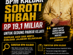 BPM Kalbar Soroti Hibah Rp19,1 Miliar untuk Gedung Parkir Kejati, Siapkan Aksi dan Minta Evaluasi Jajaran Kejaksaan