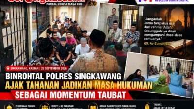 Binrohtal Polres Singkawang Ajak Tahanan Jadikan Masa Hukuman sebagai Momentum Taubat