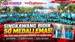 WALI KOTA SINGKAWANG LEPAS 618 PERSONEL KONTINGEN PORPROV XIV KALBAR 2026, KONI BIDIK 50 MEDALI EMAS